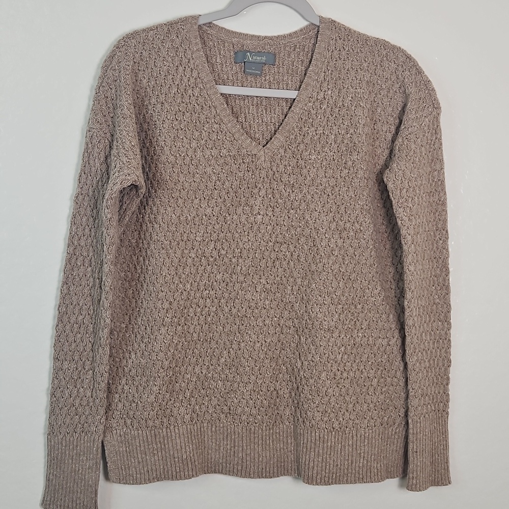 Natural Reflections Women's Brown V-Neck Sweater